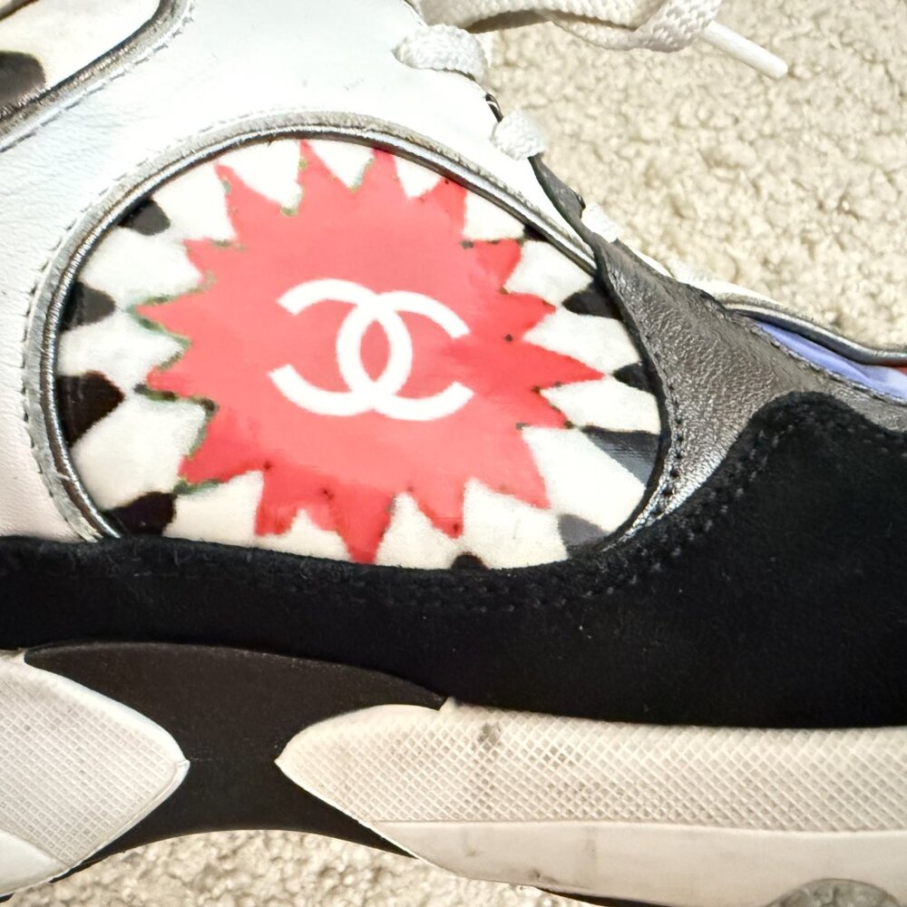$1869 Authentic CHANEL Made in ITALY Women's Multi-Colors Low Trainers Sz.38 - Picture 12 of 12
